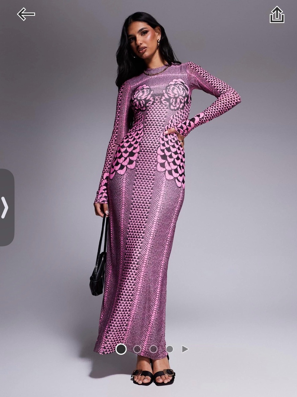 AFRM Long Pink Patterned Maxi Dress